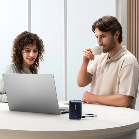 Powerbank Baseus Nomos 10000mAh 45W Qi2 z podstawką kompatybilny z MagSafe z wbudowanym kablem USB-C - czarny