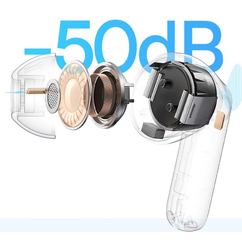 Słuchawki bezprzewodowe Baseus Bass BP1 Pro TWS Bluetooth douszne - białe