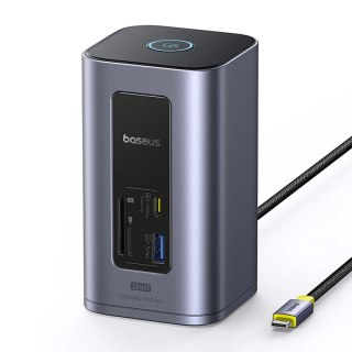 Stacja dokująca Baseus NU1 Air Spacemate hub 12w1 USB-C - 2xHDMI 4K@60Hz 2xUSB-C 10Gb/s 2xUSB-A 5Gb/s 2xUSB-A (480Mb/s) RJ45 SD/
