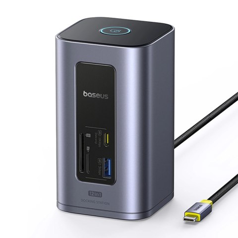 Stacja dokująca Baseus NU1 Air Spacemate hub 12w1 USB-C - 2xHDMI 4K@60Hz 2xUSB-C 10Gb/s 2xUSB-A 5Gb/s 2xUSB-A (480Mb/s) RJ45 SD/