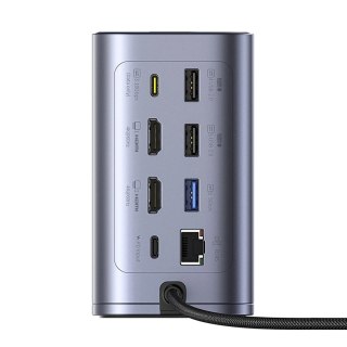 Stacja dokująca Baseus NU1 Air Spacemate hub 12w1 USB-C - 2xHDMI 4K@60Hz 2xUSB-C 10Gb/s 2xUSB-A 5Gb/s 2xUSB-A (480Mb/s) RJ45 SD/