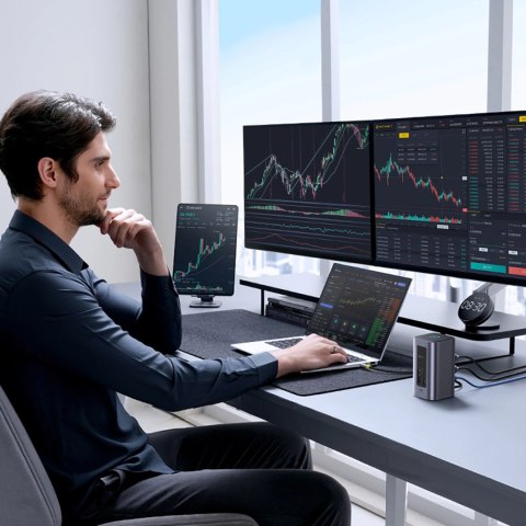 Stacja dokująca Baseus NU1 Air Spacemate hub 12w1 USB-C - 2xHDMI 4K@60Hz 2xUSB-C 10Gb/s 2xUSB-A 5Gb/s 2xUSB-A (480Mb/s) RJ45 SD/