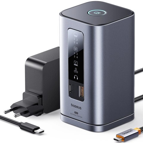 Stacja dokująca Baseus Spacemate RD1 hub 11w1 USB-C - 2xHDMI 4K@60Hz 2xDP 4K@60Hz 2xUSB-A 10Gb/s USB-C 10Gb/s RJ45 USB-A 480Mb/s