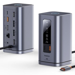 Stacja dokująca Baseus Spacemate RD1 hub 11w1 USB-C - 2xHDMI 4K@60Hz 2xDP 4K@60Hz 2xUSB-A 10Gb/s USB-C 10Gb/s RJ45 USB-A 480Mb/s