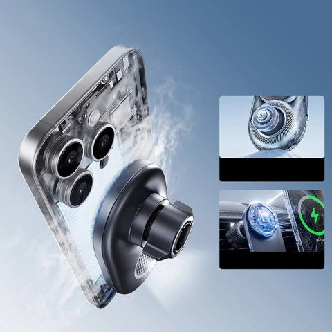 Uchwyt magnetyczny Baseus PrimeTrip VC1 Pro z ładowarką indukcyjną Qi2 na kratkę nawiewiu - czarny