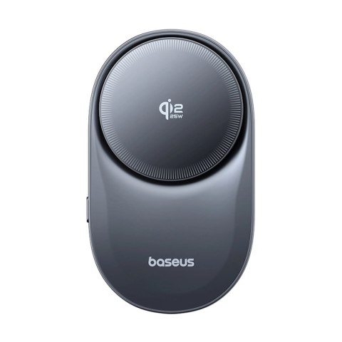 Uchwyt magnetyczny Baseus PrimeTrip VC2 Pro z ładowarką Qi2.2 z wentylatorem na kratkę nawiewu - czarny