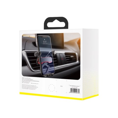 Uchwyt samochodowy Baseus Lateral Gravity na kratkę nawiewu grawitacyjny - czarny