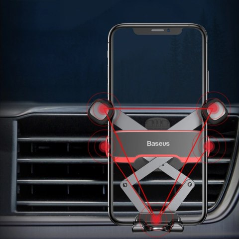 Uchwyt samochodowy Baseus Lateral Gravity na kratkę nawiewu grawitacyjny - czarny