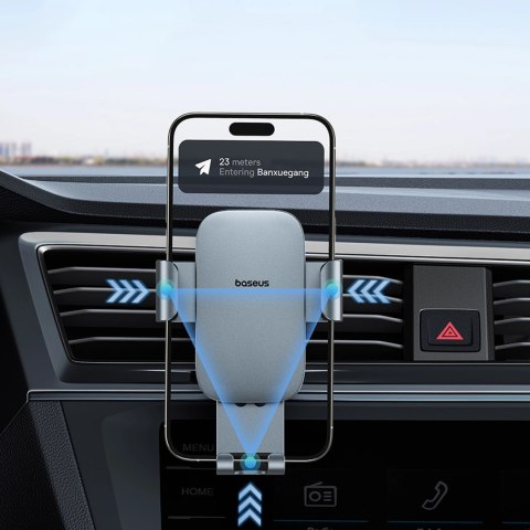 Uchwyt samochodowy Baseus Metal Age 3 grawitacyjny na kratkę nawiewu - szary