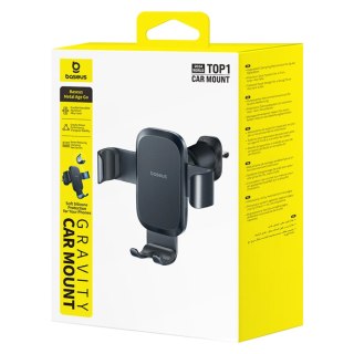 Uchwyt samochodowy Baseus Metal Age Go grawitacyjny na kratkę nawiewu - czarny