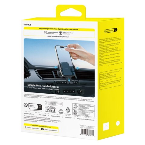 Uchwyt samochodowy Baseus Metal Age Go grawitacyjny na kratkę nawiewu - czarny