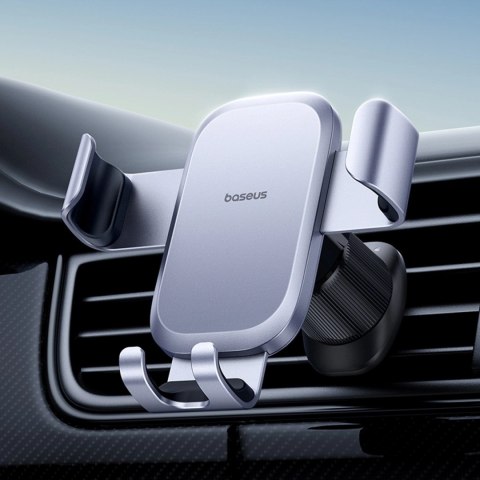 Uchwyt samochodowy Baseus Metal Age Go grawitacyjny na kratkę nawiewu - szary
