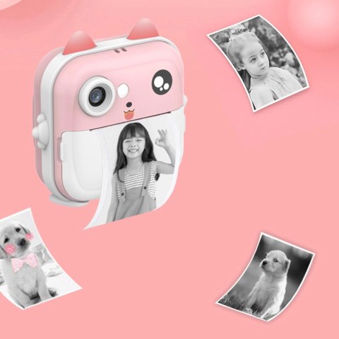 Aparat z drukarką termiczną Wozinsky WDT-01 kamera, dla dzieci - różowy