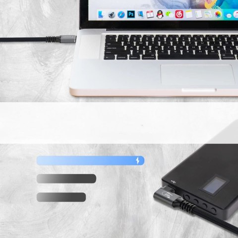 Kabel kątowy Wozinsky WPS3-UY41S USB-C Thunderbolt 4 240W 1m 4K - czarny
