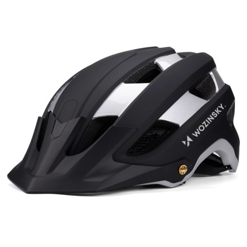 Kask rowerowy MTB Wozinsky lekki L - czarno-srebrny
