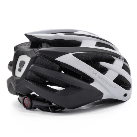 Kask rowerowy MTB Wozinsky z tylną lampką USB L - czarno-biały
