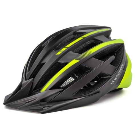Kask rowerowy MTB Wozinsky z tylną lampką USB L - czarno-żółty