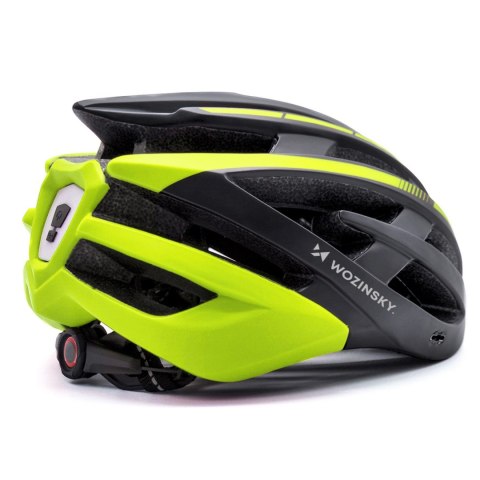 Kask rowerowy MTB Wozinsky z tylną lampką USB L - czarno-żółty