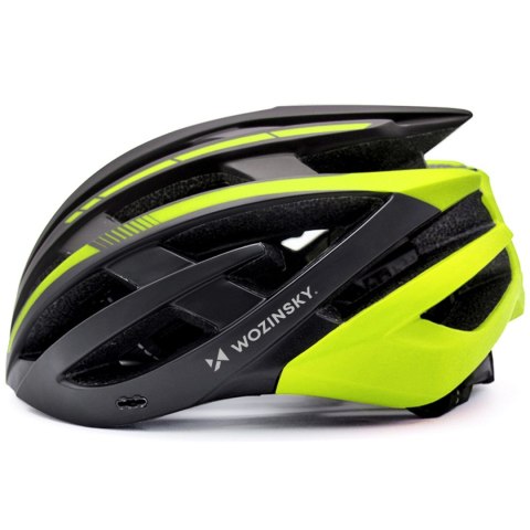 Kask rowerowy MTB Wozinsky z tylną lampką USB L - czarno-żółty