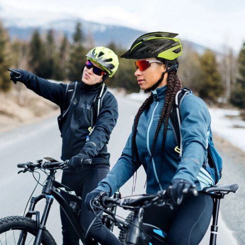 Kask rowerowy MTB Wozinsky z tylną lampką USB L - czarno-żółty