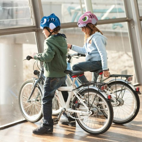 Kask rowerowy dziecięcy Wozinsky motyw dinozaur S - różowy