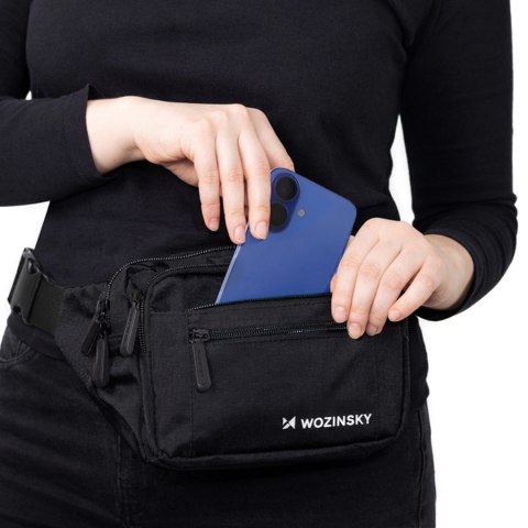 Szaszetka biodrowa Wozinsky WSB-W1 na ramię unisex regulowany pasek wodoodporna - czarna
