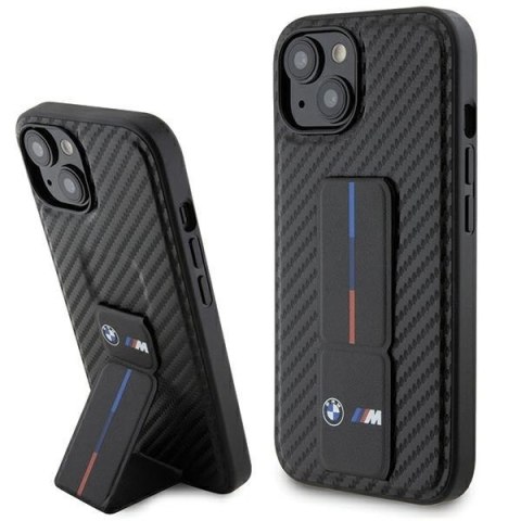 BMW nakładka do iPhone 15 6,1" BMHCP15SGSPCCK czarna HC GRIP STAND PU SMOOTH AND CARBON BMW nakładka do iPhone 15 6,1" BMHCP15SGSPCCK czarna HC GRIP STAND PU SMOOTH AND CARBON