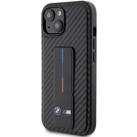 BMW nakładka do iPhone 15 6,1" BMHCP15SGSPCCK czarna HC GRIP STAND PU SMOOTH AND CARBON BMW nakładka do iPhone 15 6,1" BMHCP15SGSPCCK czarna HC GRIP STAND PU SMOOTH AND CARBON