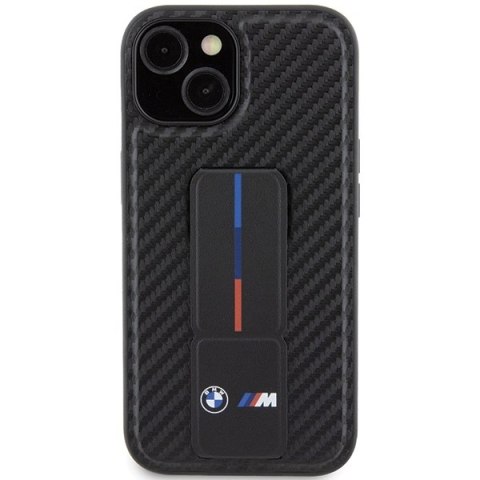 BMW nakładka do iPhone 15 6,1" BMHCP15SGSPCCK czarna HC GRIP STAND PU SMOOTH AND CARBON BMW nakładka do iPhone 15 6,1" BMHCP15SGSPCCK czarna HC GRIP STAND PU SMOOTH AND CARBON
