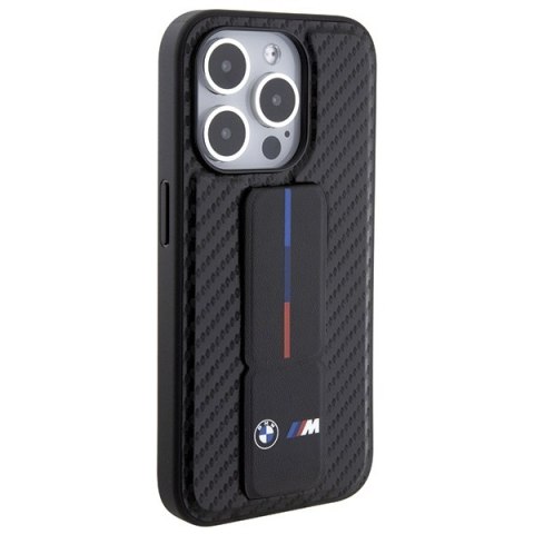 BMW nakładka do iPhone 15 Pro 6,1" czarna BMHCP15LGSPCCK M HC GRIP STAND PU SMOOTH AND CARBON BMW nakładka do iPhone 15 Pro 6,1" czarna BMHCP15LGSPCCK M HC GRIP STAND PU SMOOTH AND CARBON