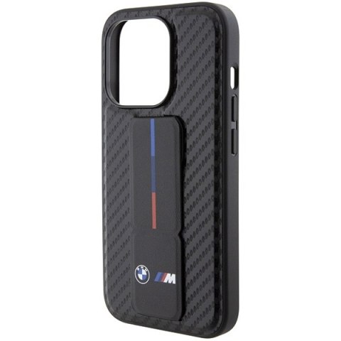 BMW nakładka do iPhone 15 Pro 6,1" czarna BMHCP15LGSPCCK M HC GRIP STAND PU SMOOTH AND CARBON BMW nakładka do iPhone 15 Pro 6,1" czarna BMHCP15LGSPCCK M HC GRIP STAND PU SMOOTH AND CARBON