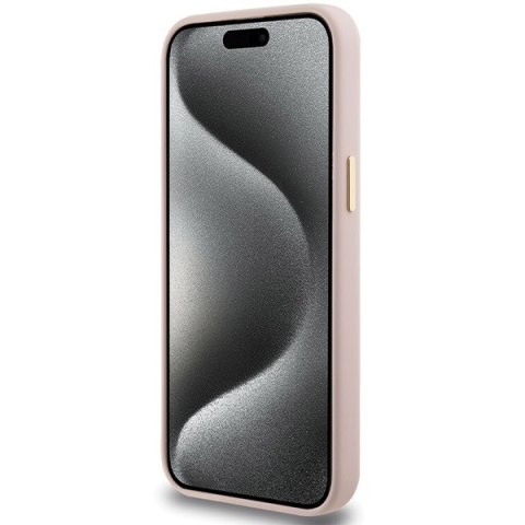 Guess nakładka do iPhone 15 Pro 6,1" GUHCP15LSMBSLP różowa HC SILICONE SCRIPT METAL LOGO & FRAME Guess nakładka do iPhone 15 Pro 6,1" GUHCP15LSMBSLP różowa HC SILICONE SCRIPT METAL LOGO & FRAME