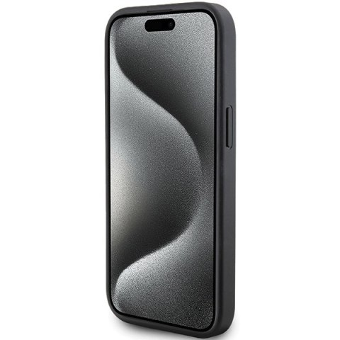 Karl Lagerfeld nakładka do iPhone 15 6,1" KLHCP15SPQKPMK czarna HC QUILTED K PATTERN