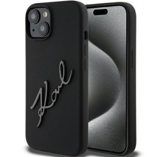 Karl Lagerfeld nakładka do iPhone 15 6,1" KLHCP15SSKSBMCK czarna HC SILICONE KARL SCRIPT LOGO
