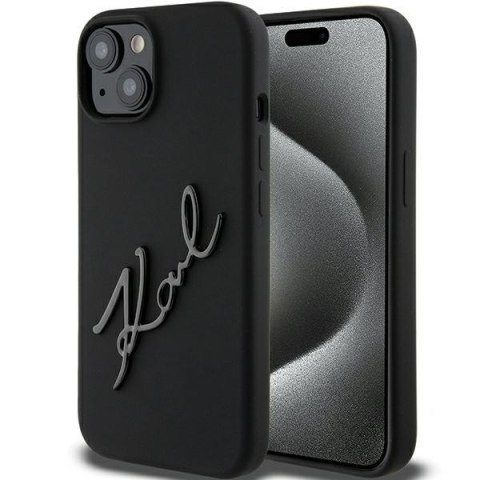 Karl Lagerfeld nakładka do iPhone 15 6,1" KLHCP15SSKSBMCK czarna HC SILICONE KARL SCRIPT LOGO Karl Lagerfeld nakładka do iPhone 15 6,1" KLHCP15SSKSBMCK czarna HC SILICONE KARL SCRIPT LOGO