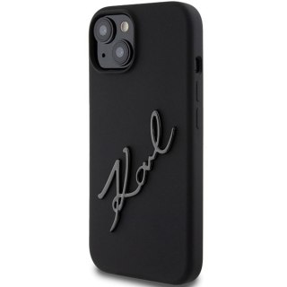 Karl Lagerfeld nakładka do iPhone 15 6,1" KLHCP15SSKSBMCK czarna HC SILICONE KARL SCRIPT LOGO