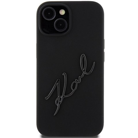 Karl Lagerfeld nakładka do iPhone 15 6,1" KLHCP15SSKSBMCK czarna HC SILICONE KARL SCRIPT LOGO Karl Lagerfeld nakładka do iPhone 15 6,1" KLHCP15SSKSBMCK czarna HC SILICONE KARL SCRIPT LOGO