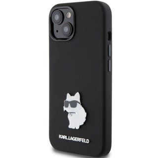 Karl Lagerfeld nakładka do iPhone 15 6,1" KLHCP15SSMHCNPK czarna HC SILICONE C METAL PIN
