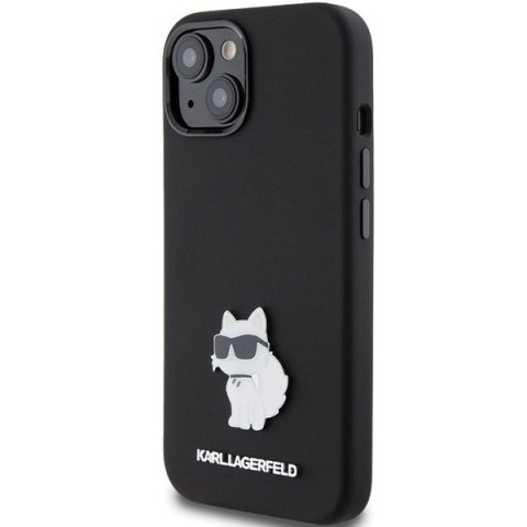 Karl Lagerfeld nakładka do iPhone 15 6,1" KLHCP15SSMHCNPK czarna HC SILICONE C METAL PIN Karl Lagerfeld nakładka do iPhone 15 6,1" KLHCP15SSMHCNPK czarna HC SILICONE C METAL PIN