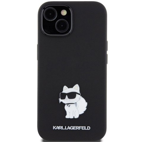 Karl Lagerfeld nakładka do iPhone 15 6,1" KLHCP15SSMHCNPK czarna HC SILICONE C METAL PIN Karl Lagerfeld nakładka do iPhone 15 6,1" KLHCP15SSMHCNPK czarna HC SILICONE C METAL PIN