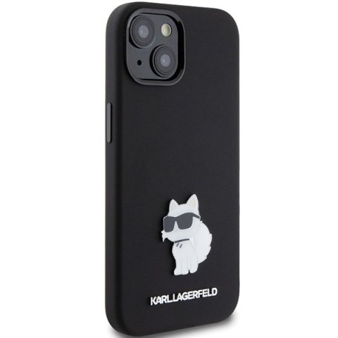 Karl Lagerfeld nakładka do iPhone 15 6,1" KLHCP15SSMHCNPK czarna HC SILICONE C METAL PIN Karl Lagerfeld nakładka do iPhone 15 6,1" KLHCP15SSMHCNPK czarna HC SILICONE C METAL PIN