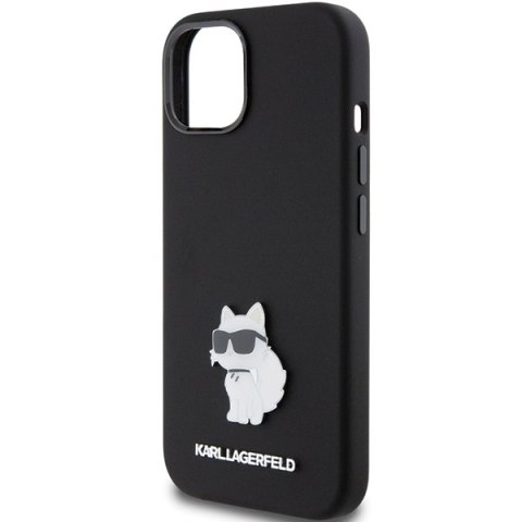 Karl Lagerfeld nakładka do iPhone 15 6,1" KLHCP15SSMHCNPK czarna HC SILICONE C METAL PIN Karl Lagerfeld nakładka do iPhone 15 6,1" KLHCP15SSMHCNPK czarna HC SILICONE C METAL PIN