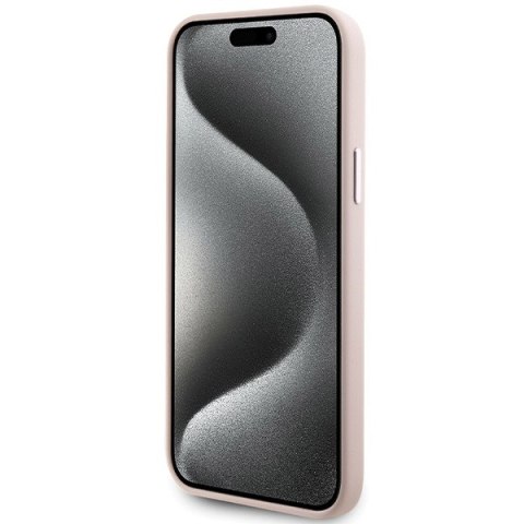 Karl Lagerfeld nakładka do iPhone 15 6,1" KLHCP15SSMHCNPP różowa HC SILICONE C METAL PIN