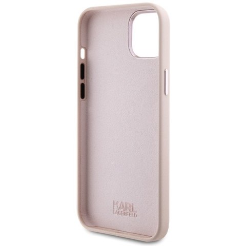 Karl Lagerfeld nakładka do iPhone 15 6,1" KLHCP15SSMHCNPP różowa HC SILICONE C METAL PIN