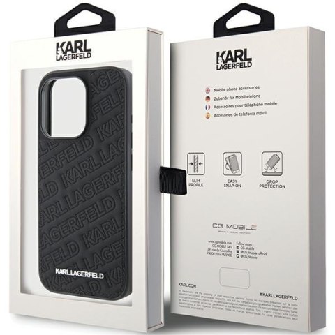 Karl Lagerfeld nakładka do iPhone 15 Pro 6,1" KLHCP15LPQKPMK czarna HC QUILTED K PATTERN Karl Lagerfeld nakładka do iPhone 15 Pro 6,1" KLHCP15LPQKPMK czarna HC QUILTED K PATTERN