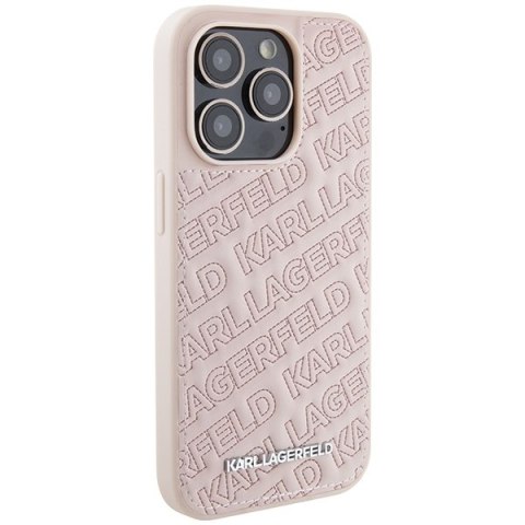 Karl Lagerfeld nakładka do iPhone 15 Pro 6,1" KLHCP15LPQKPMP różowa HC QUILTED K PATTERN