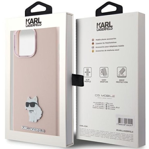 Karl Lagerfeld nakładka do iPhone 15 Pro 6,1" KLHCP15LSMHCNPP różowa HC SILICONE C METAL PIN Karl Lagerfeld nakładka do iPhone 15 Pro 6,1" KLHCP15LSMHCNPP różowa HC SILICONE C METAL PIN