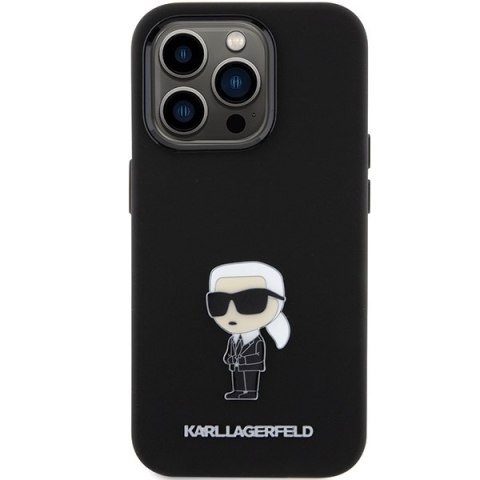 Karl Lagerfeld nakładka do iPhone 15 Pro 6,1" KLHCP15LSMHKNPK czarna HC SILICONE IKONIK METAL PIN Karl Lagerfeld nakładka do iPhone 15 Pro 6,1" KLHCP15LSMHKNPK czarna HC SILICONE IKONIK METAL PIN