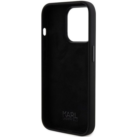 Karl Lagerfeld nakładka do iPhone 15 Pro 6,1" KLHCP15LSMHKNPK czarna HC SILICONE IKONIK METAL PIN Karl Lagerfeld nakładka do iPhone 15 Pro 6,1" KLHCP15LSMHKNPK czarna HC SILICONE IKONIK METAL PIN