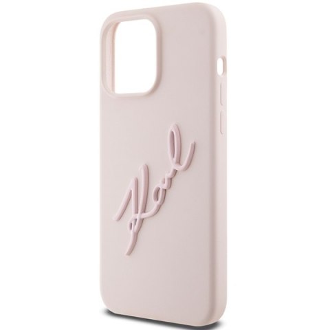 Karl Lagerfeld nakładka do iPhone 15 Pro Max 6,7" KLHCP15XSKSBMCP różowa HC SILICONE KARL SCRIPT LOGO